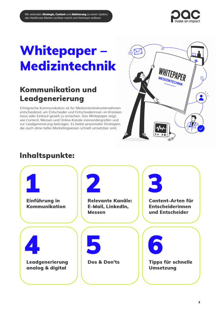 Deckblatt PAC Whitepaper zur Medizintechnik